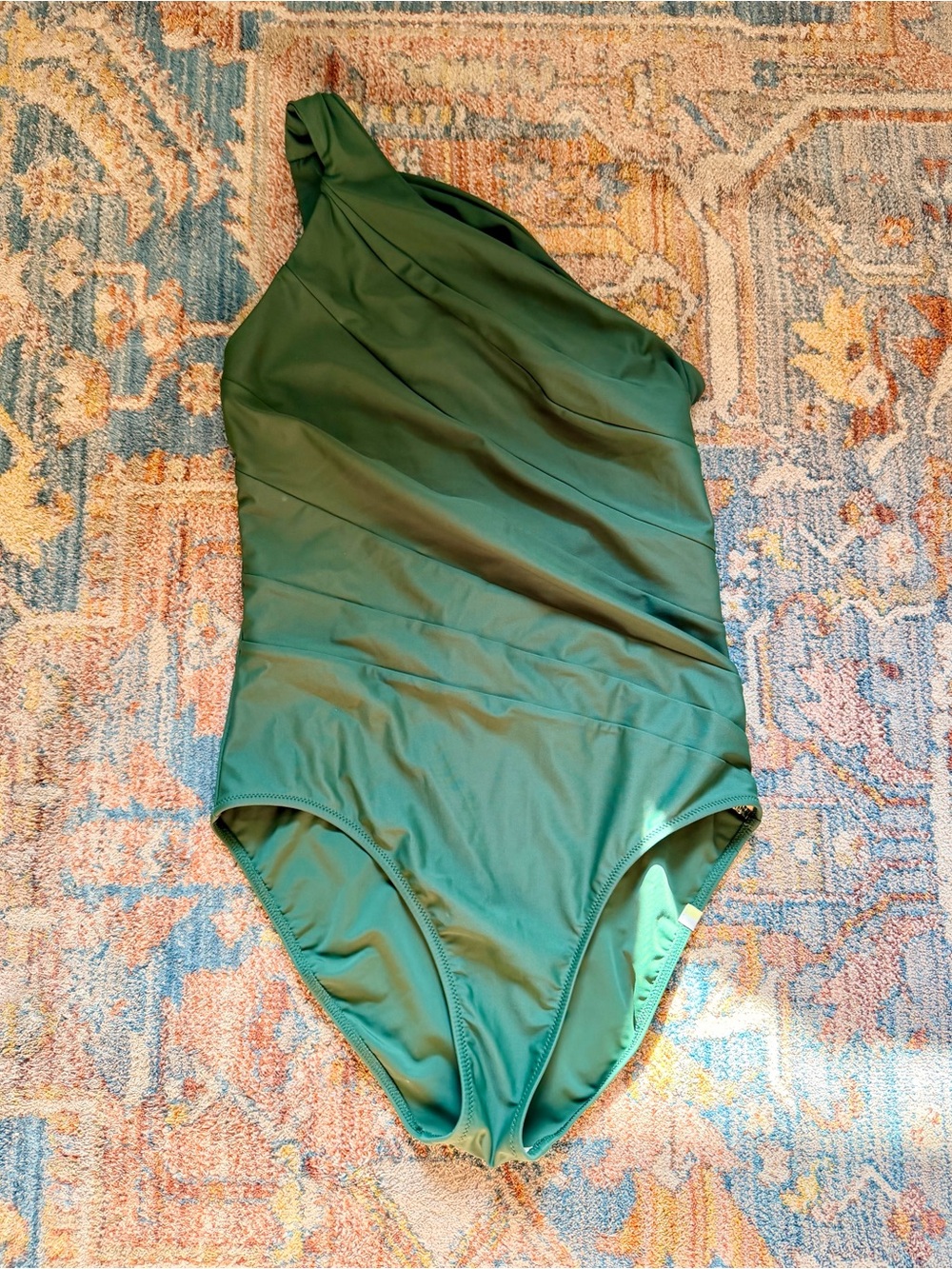 Summersalt The Sidestroke One Shoulder Swimsuit Size 8 Green Sculpting One Piece